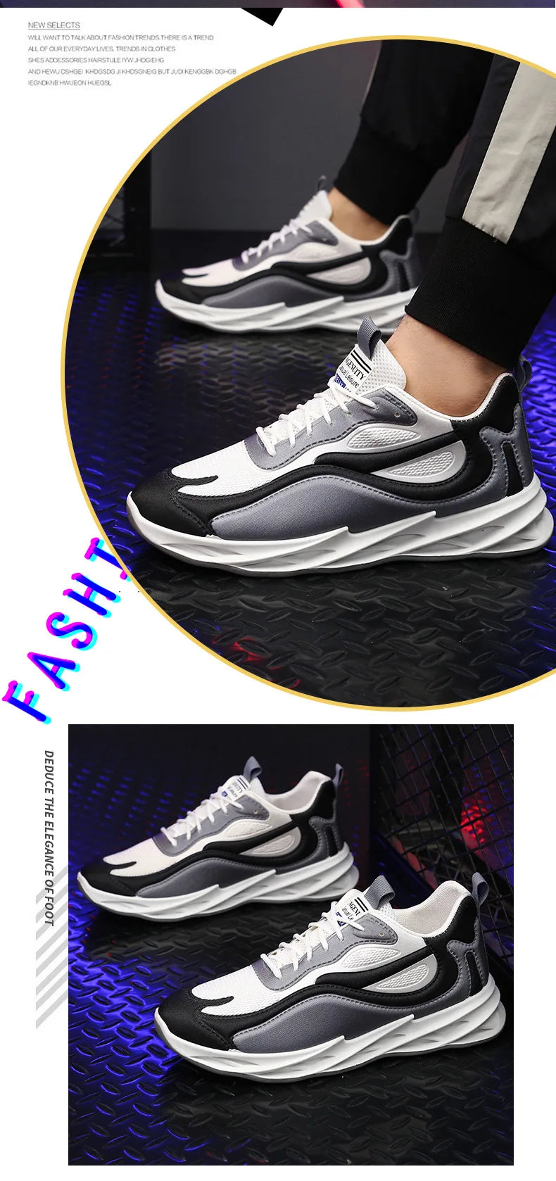 2024 Summer Men's Cloth Shoes Breathable Thick-soled Casual Shoes Men's Korean Fashion Sports Shoes