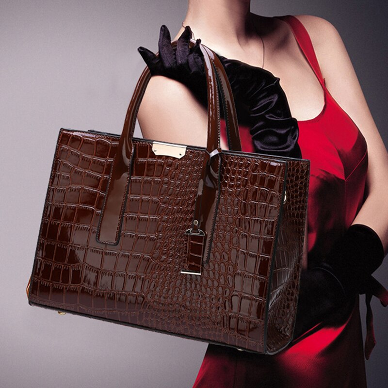 Crocodile Print Women Handbags Purse Tote Bags Adjustable Strap Top Handle Bag Large Capacity Crossbody Bags
