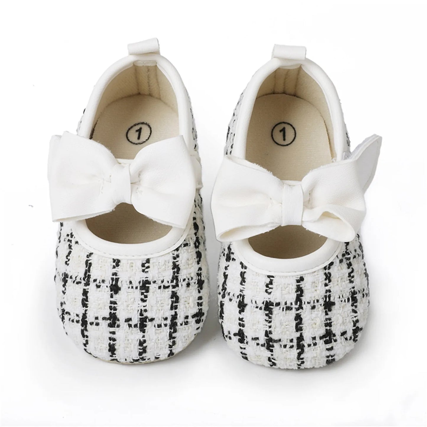 New Fashion Infant Baby Girls Single Shoes Plaid Bowknot First Walkers Shoes Toddler Party Sandals Soft Soled Princess Shoes