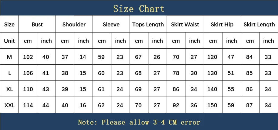 Women 2 PCS Sets Long Sleeve Top And Skirt Suits Chiffon Maxi Dress