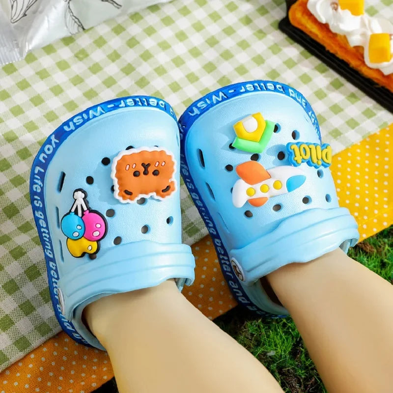 Summer Kids Sandals Children's Shoes Slippers Soft Anti-Skid Cartoon Boys Girls