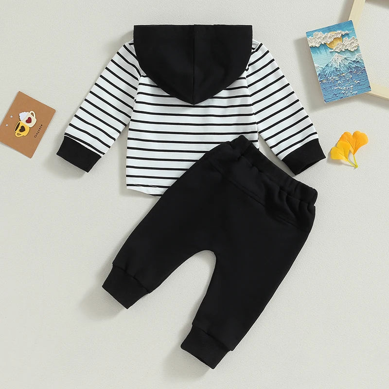 Boy Fall Tracksuit Striped Toddler 2 Piece Outfits