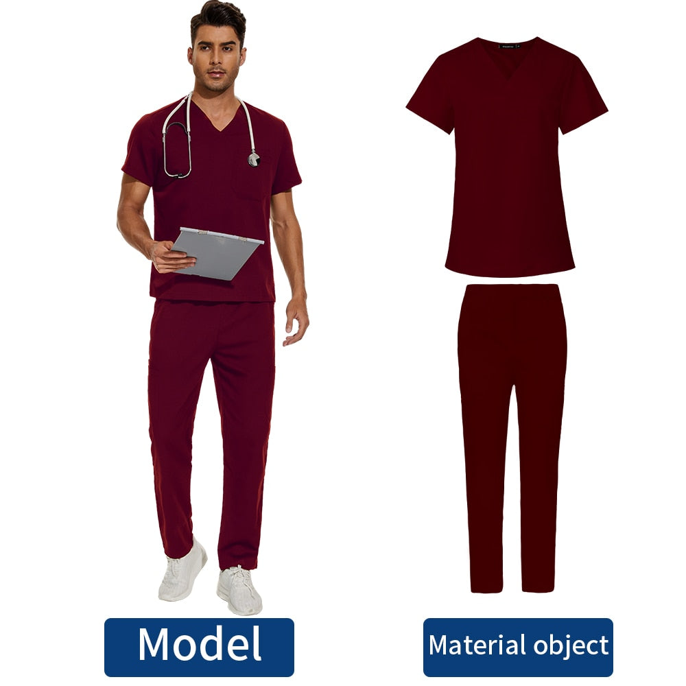 Scrubs Medical Uniform Clinic Hospital Doctor Overalls V-neck Fashion Scrub Pharmacy Nurse Clothes