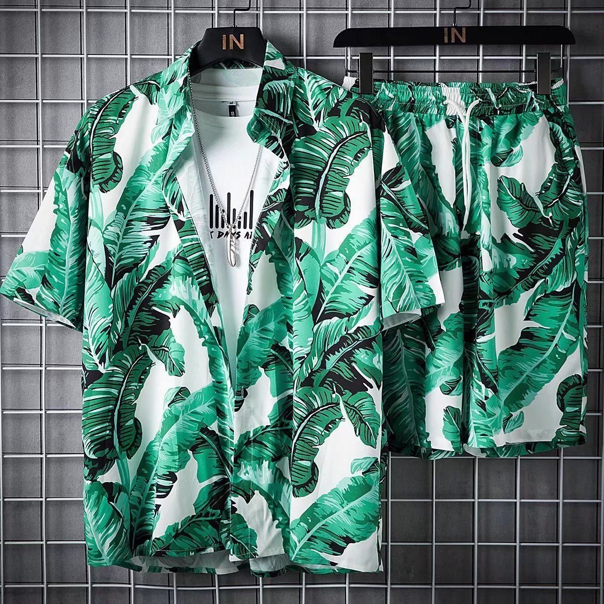 Beach Clothes Men 2 Piece Quick Dry Hawaiian Shirt and Shorts Set-men hawaian outfit set-Top Super Deals-1-M-Free Item Online