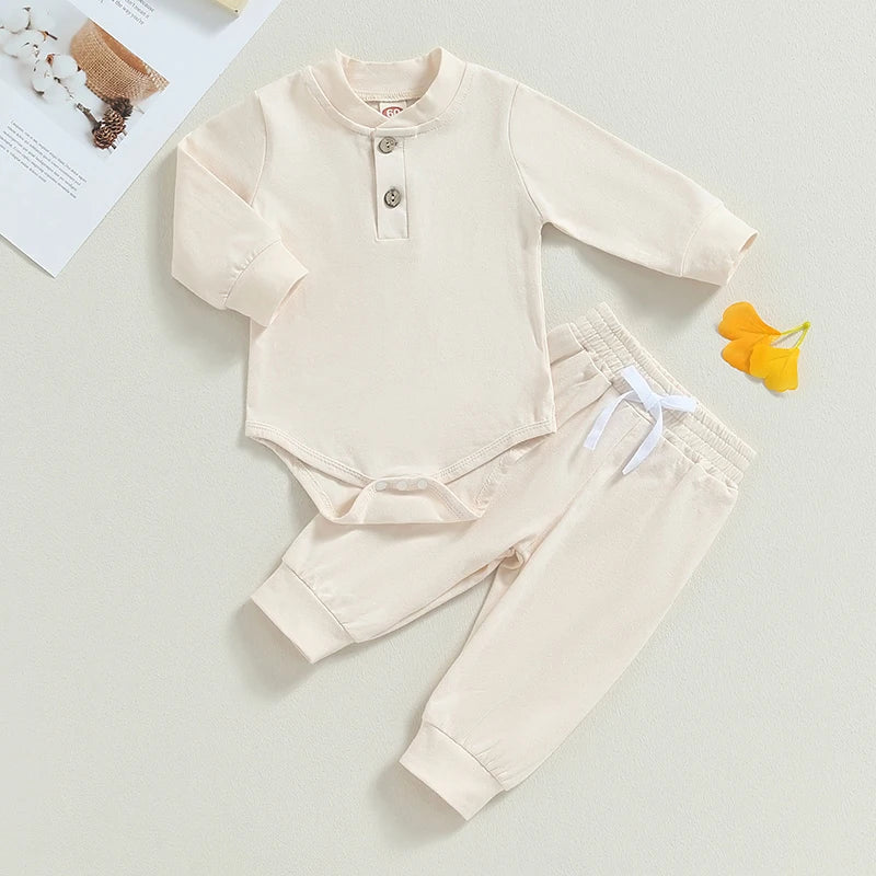 Baby Boy Clothes 2 Piece Outfit Long Sleeve Rompers Spring Fall Clothes