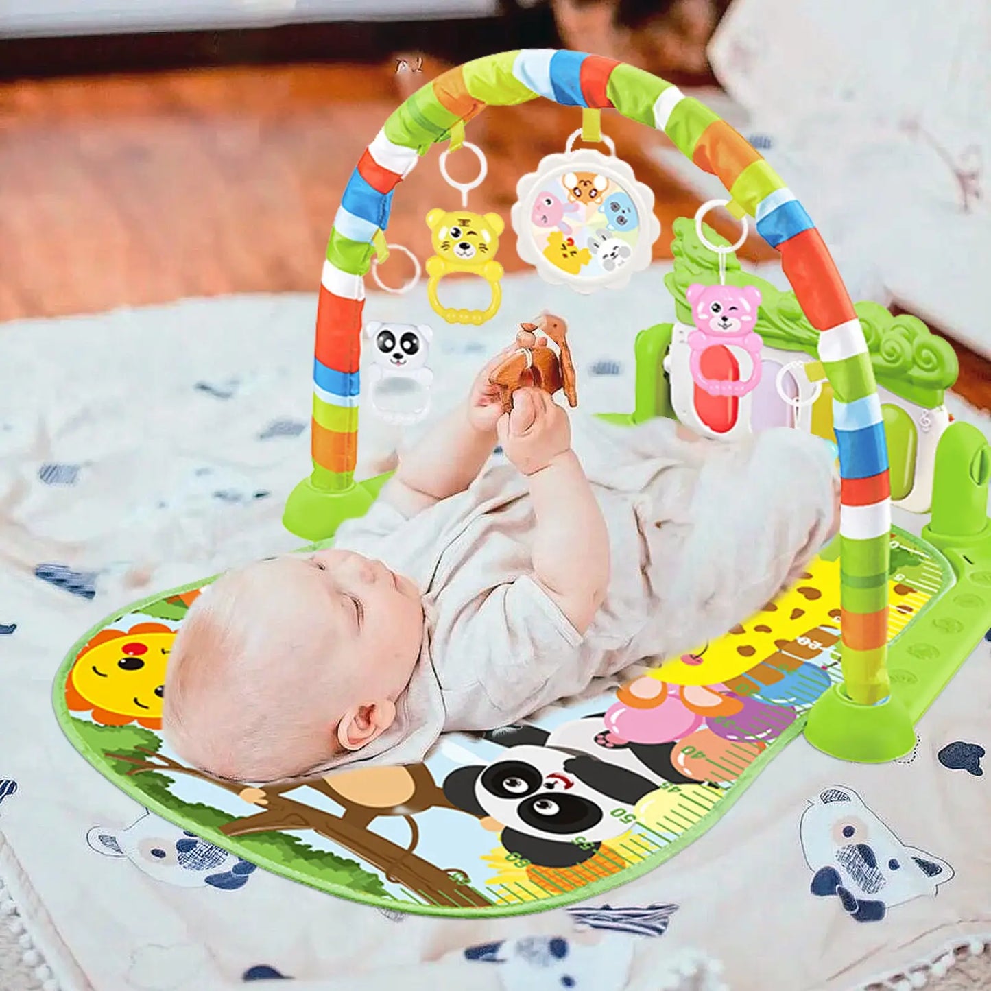 Baby Music Rack Play Mat Puzzle Carpet with Piano Keyboard Infant Playmat Gym Crawling Activity Rug Toys for 0-12 Months Gift