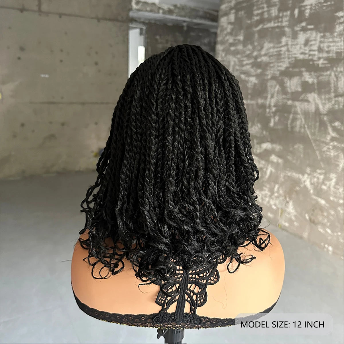 12Inch Short Synthetic Braided Wigs For Black Women Heat Resistant Crochet Box Braided Bob Wig African Braiding Hair Wig Bob