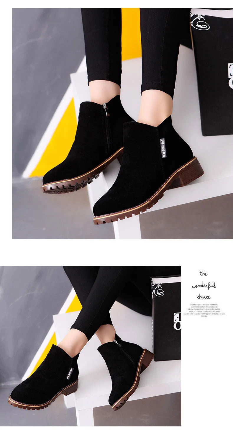 Shoes Women 2022 Fashion Thick Sole Ankle Boots Comfortable Plus Size Snow Boots for Women Female Platform Boots Botas De Mujer