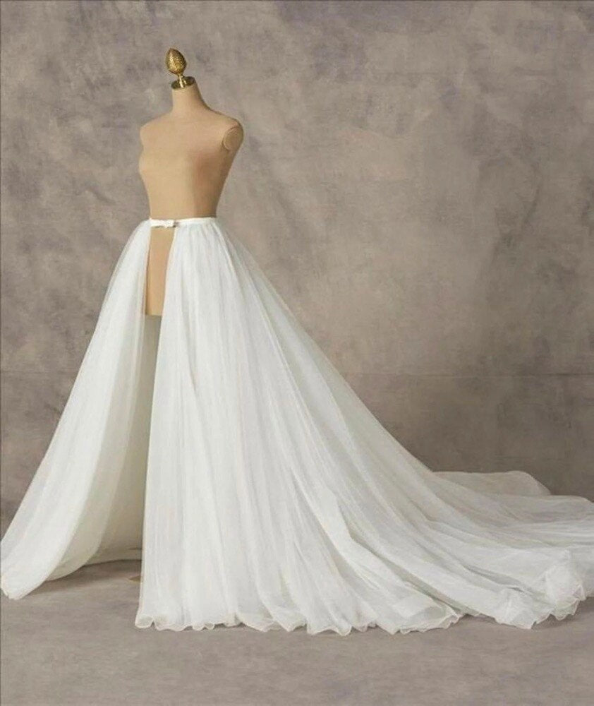 Tulle Detachable Skirt Wedding Removable Train for Dresses Bridal Overskirt