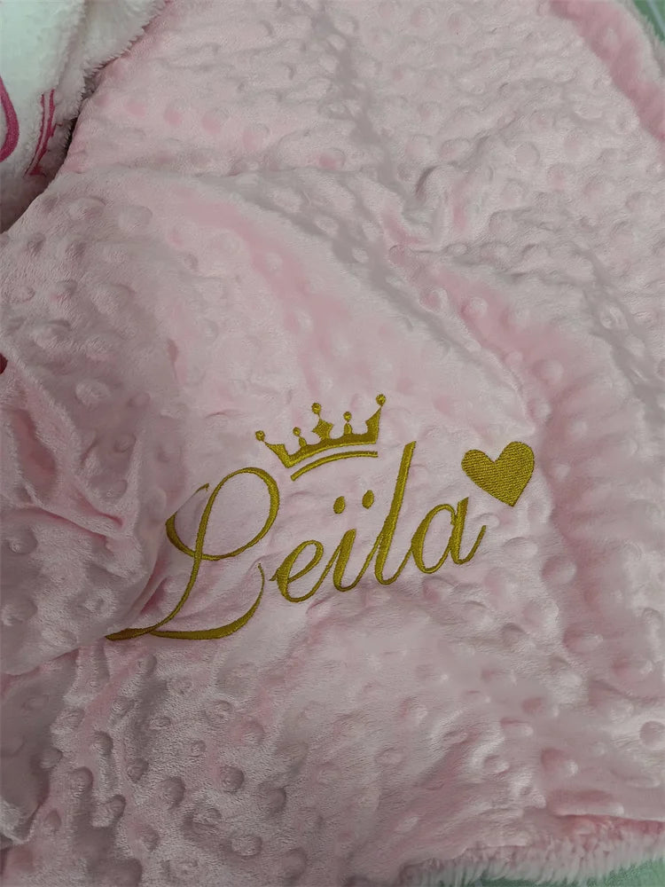 Custom Name Personalized Baby Blanket Swaddle Baby Stroller Bed Crib Sleep Cover Baby Birthday Gift For Newborn Boys and Girls