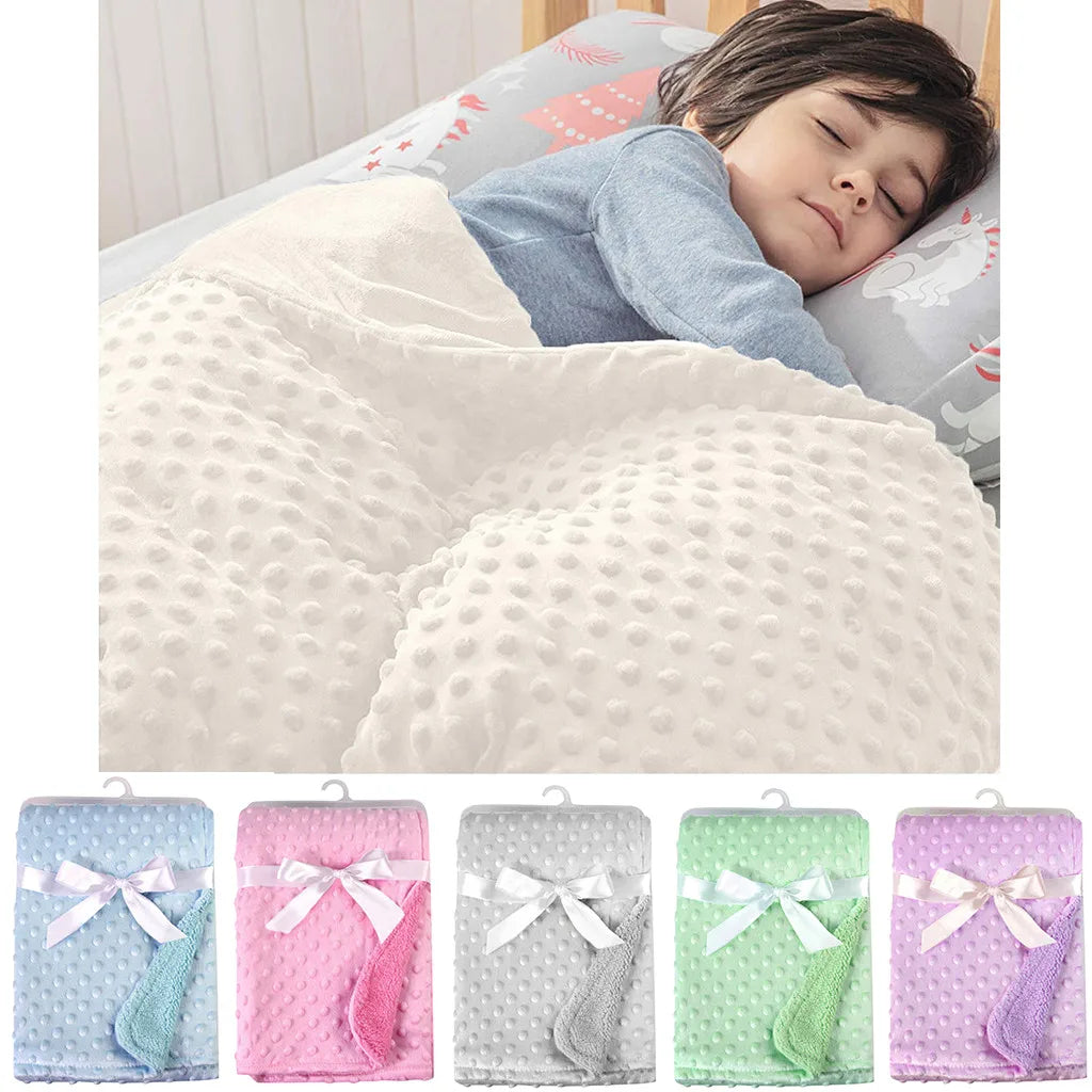 Baby Blanket & Swaddling Newborn Thermal Soft Fleece Blanket Winter Solid Bedding Set Cotton Quilt Infant Bedding Swaddle Wrap