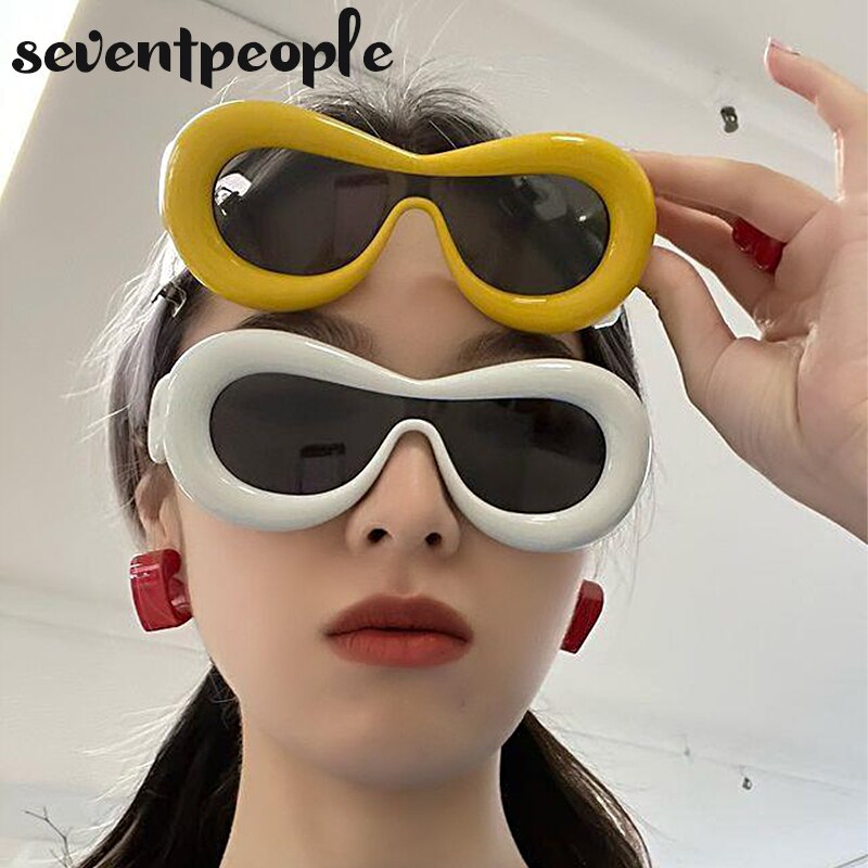 Luxury Designer Mask Sunglasses Women Fashion Cat Eye Sun Glasses for Female New In One-Pieces Sunglass Men Trending Products