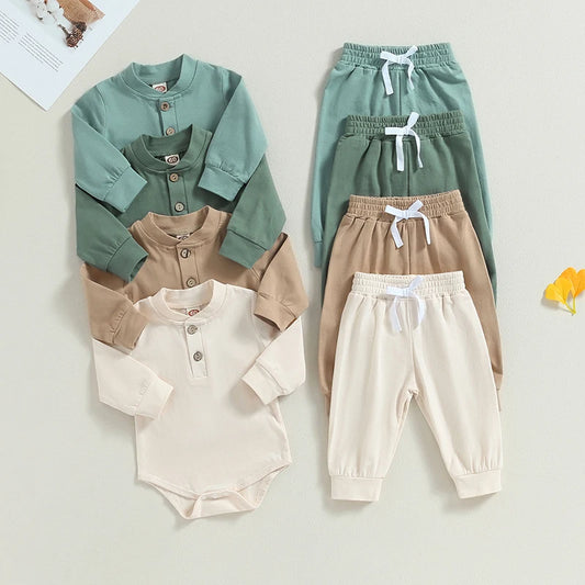 Baby Boy Clothes 2 Piece Outfit Long Sleeve Rompers Spring Fall Clothes