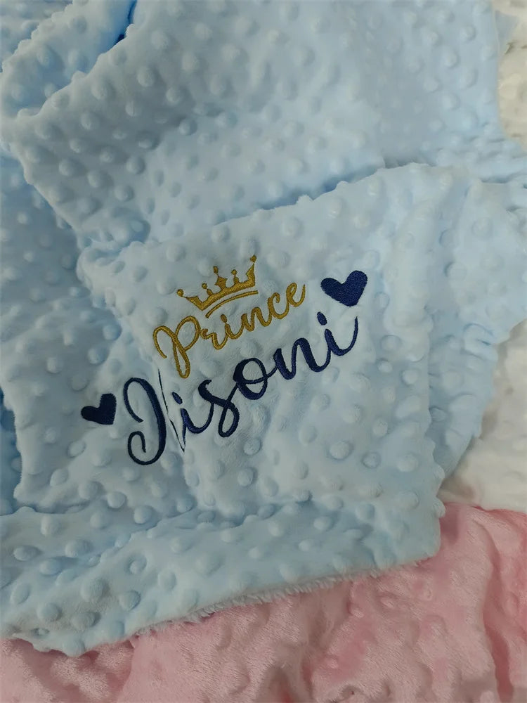 Custom Name Personalized Baby Blanket Swaddle Baby Stroller Bed Crib Sleep Cover Baby Birthday Gift For Newborn Boys and Girls