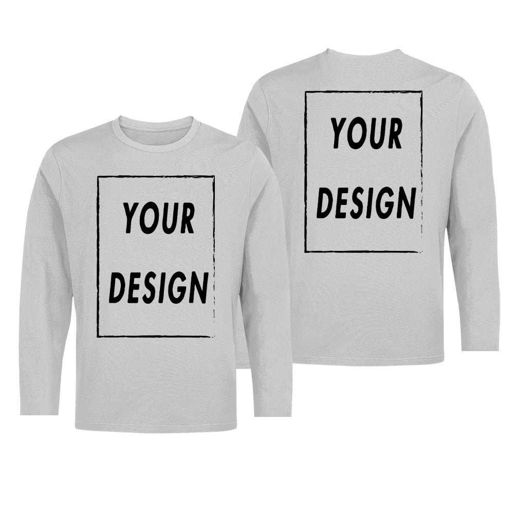 Custom Long Sleeve Shirt EU Size 100% Cotton Make Your Design Logo Text High Quality Gifts Tops