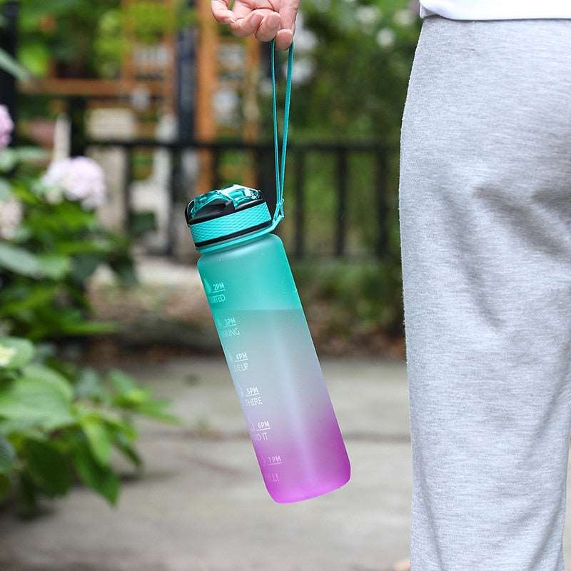 1 Liter Water Bottle Motivational Sport Water Bottle Leakproof Bottles Drinking Outdoor Travel Gym Fitness Jugs For Kitchen Cups