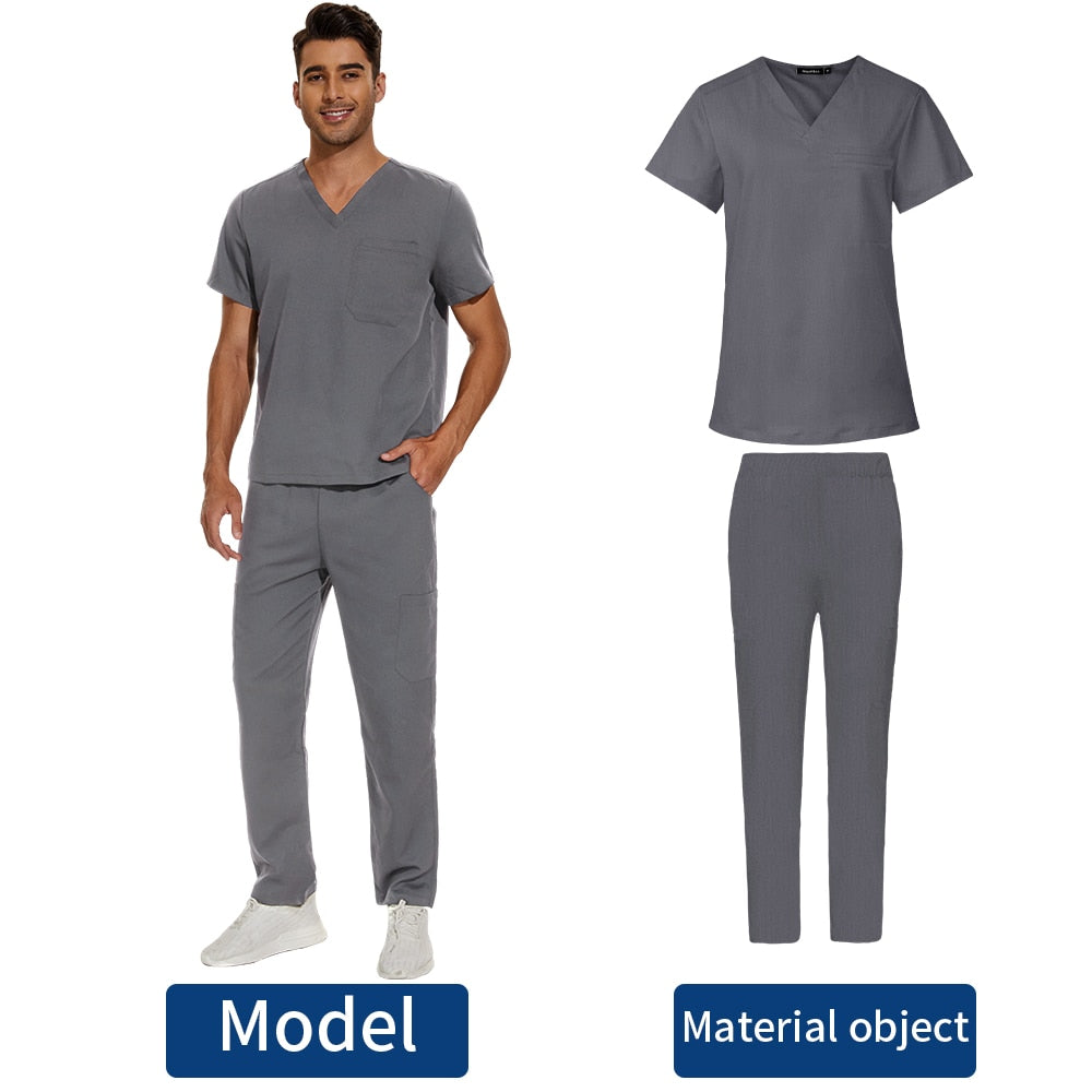 Scrubs Medical Uniform Clinic Hospital Doctor Overalls V-neck Fashion Scrub Pharmacy Nurse Clothes