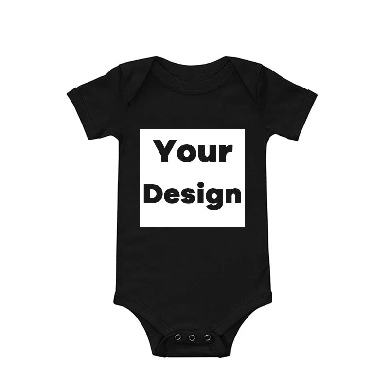 DIY YOUR PRINT OR LOGO Newborn Customization Bodysuit Long Sleeve & Short Sleeve Jumpsuit Simple CUSTOM TEXT Baby Romper