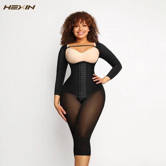 Women Long Sleeve Corset Waist Trainer Body Shaper Tummy Control Shapewear Bodysuit Slimming Girdle