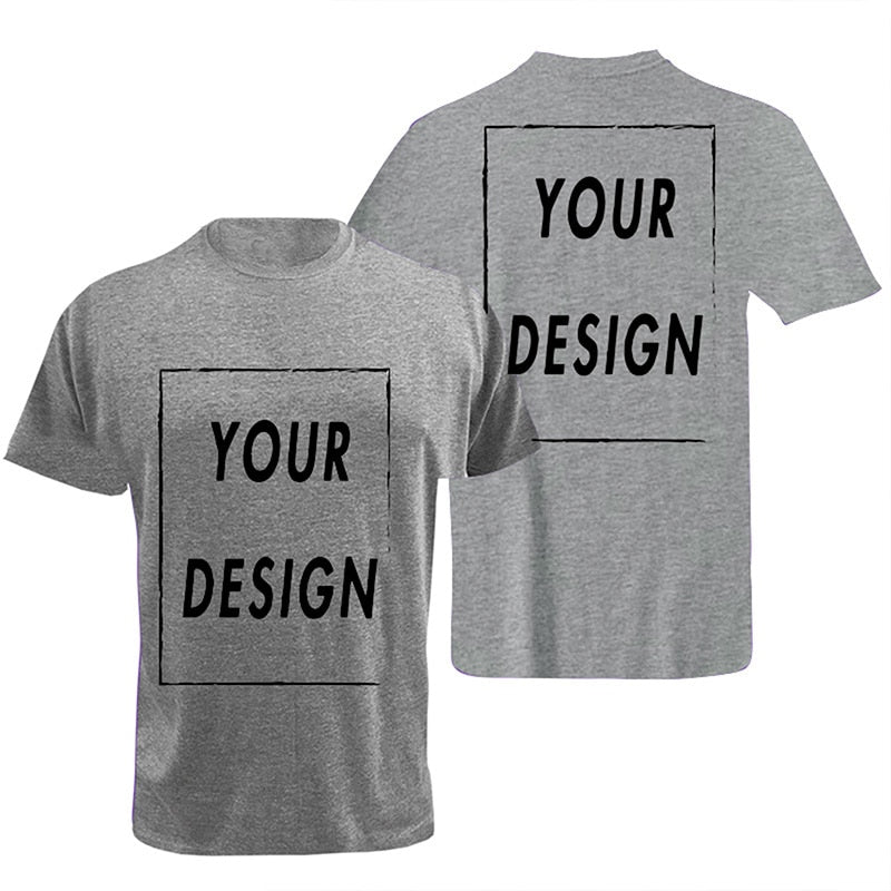 Custom Tshirt Front Back Print Professional Your Own Logo Text Photo Male Personalized Premium Gifts T-shirt EU Size 100% Cotton
