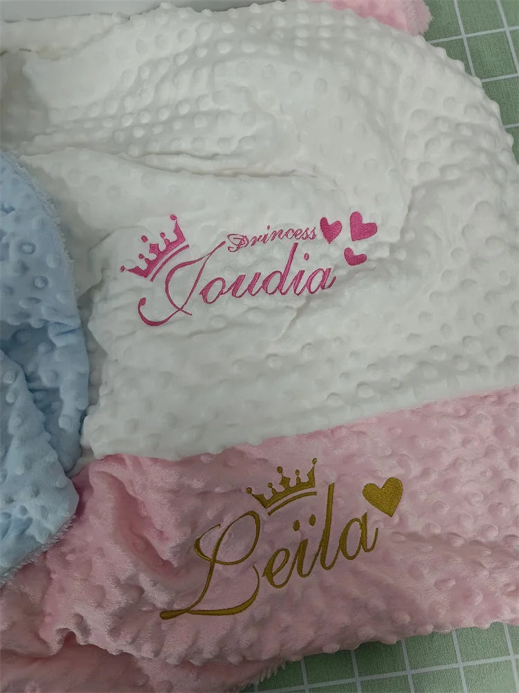 Custom Name Personalized Baby Blanket Swaddle Baby Stroller Bed Crib Sleep Cover Baby Birthday Gift For Newborn Boys and Girls