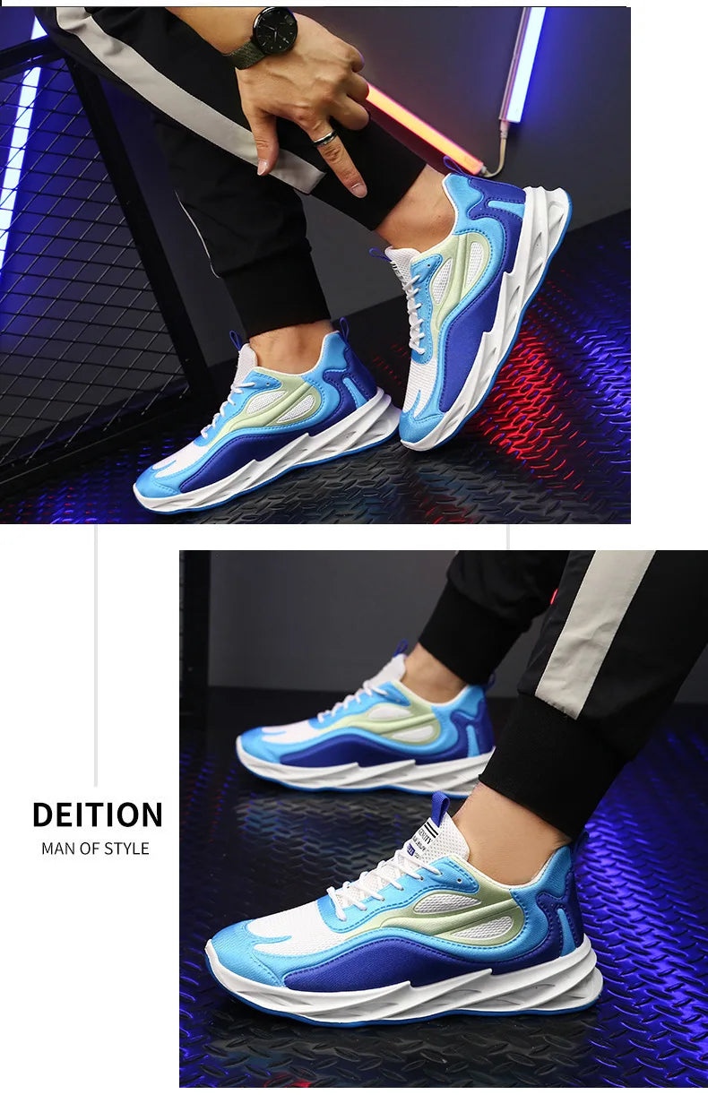 2024 Summer Men's Cloth Shoes Breathable Thick-soled Casual Shoes Men's Korean Fashion Sports Shoes