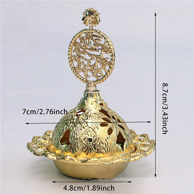 Incense Burner Holder Metal Censer Cone Arabian Stick Frankincense Aromatherapy Fragrance