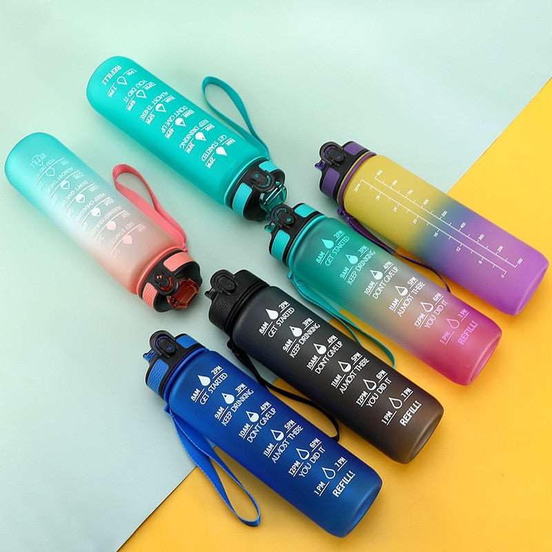 1 Liter Water Bottle Motivational Sport Water Bottle Leakproof Bottles Drinking Outdoor Travel Gym Fitness Jugs For Kitchen Cups