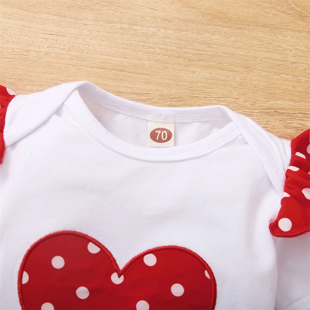 Newborn Baby Girl Red Spotted 3PCS Outfit for 0-18 Months-baby dress-Top Super Deals-Free Item Online