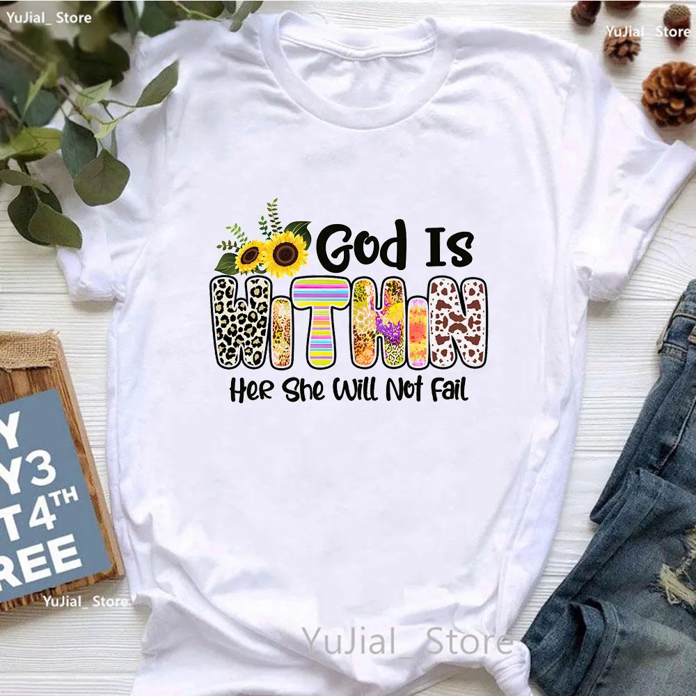 All My Hope Is In Jesus Graphic Print T-Shirt Women