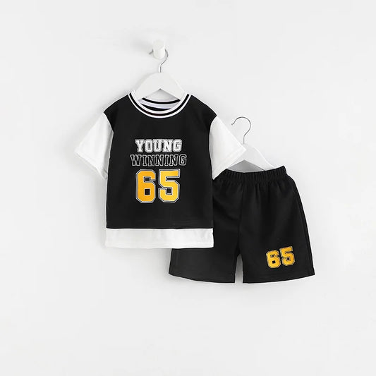 New Sport Outfits Baby Clothing Sets Sport Clothes For Kids Child Casual Tracksuit Short Sleeve T-shirt + Shorts Children Outfit