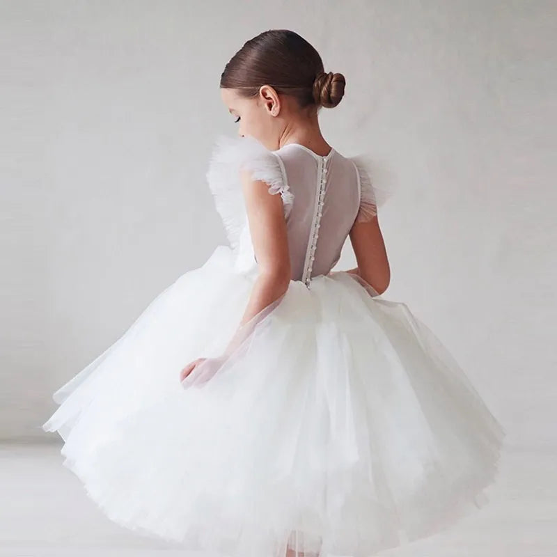 Princess Dress Sequin Lace Tulle Wedding Party Tutu Fluffy Gown Children Kids Evening Formal Pageant