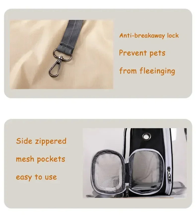 Transparent Capsule Pet Cat Backpack  Out Travel Portable Cat Accessories Breathable Cat Bag for Cats and Small Pet Dogs