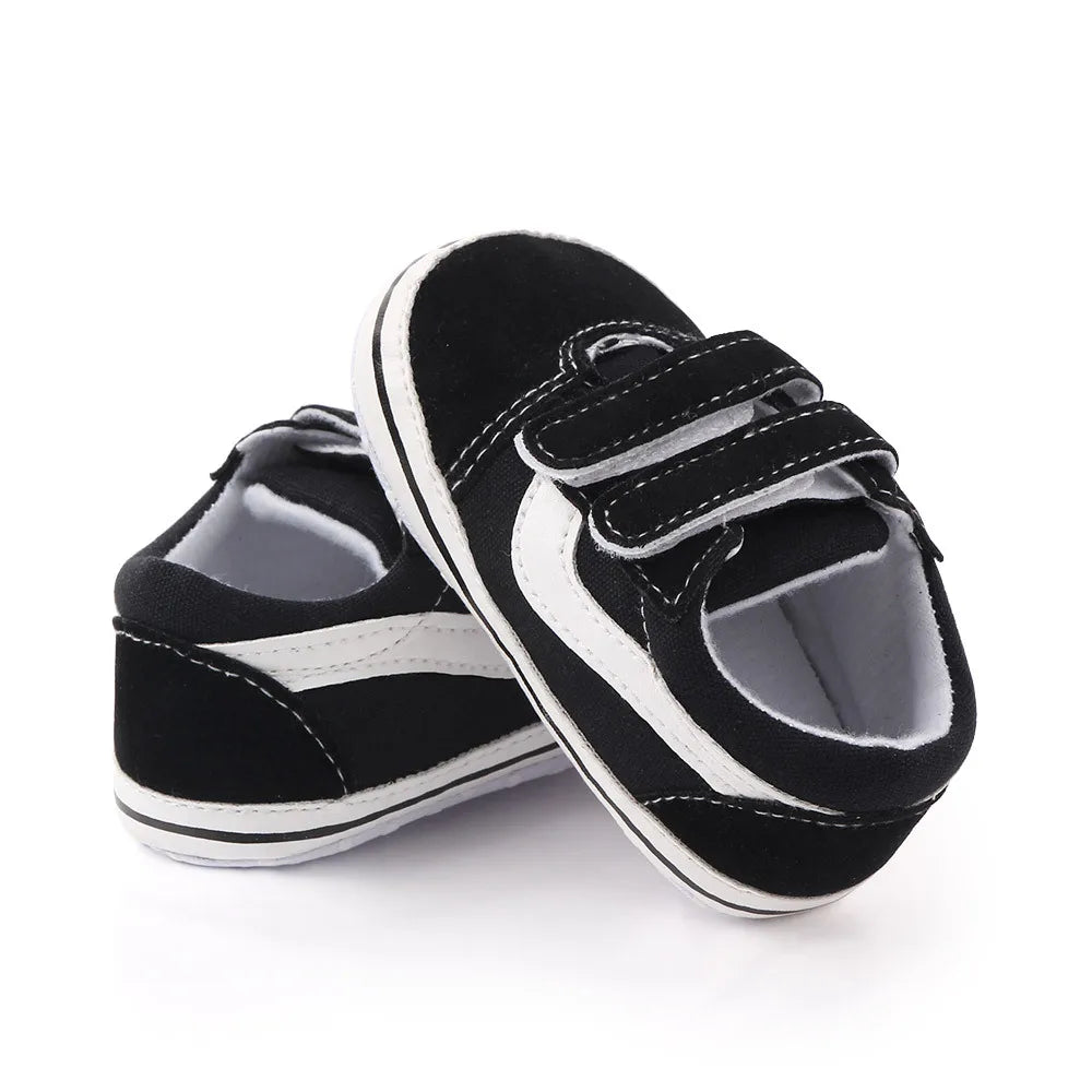 Newborn Baby Boys Shoes Pre-Walker Soft Sole Pram Shoes Canvas Sneakers Trainers