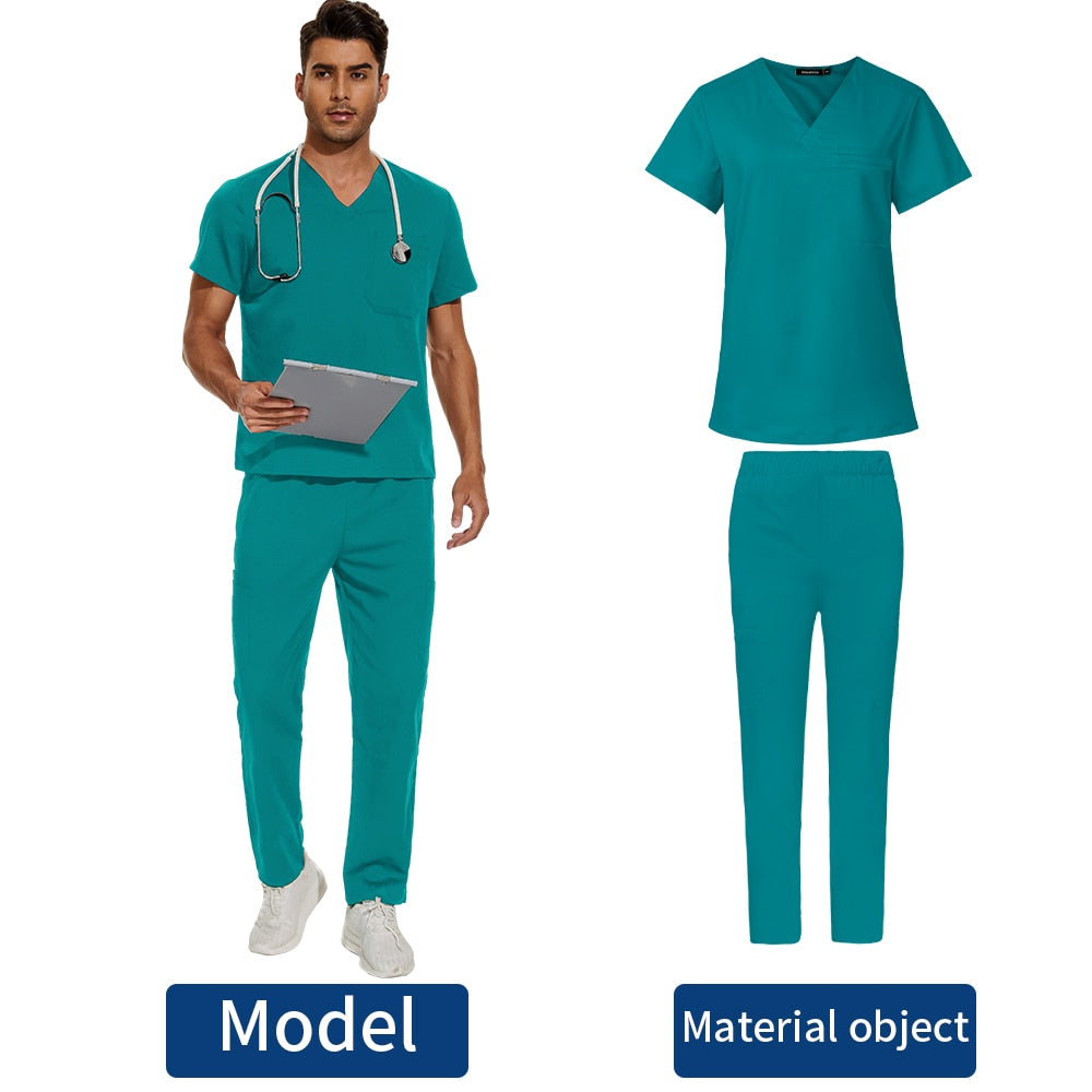 Scrubs Medical Uniform Clinic Hospital Doctor Overalls V-neck Fashion Scrub Pharmacy Nurse Clothes