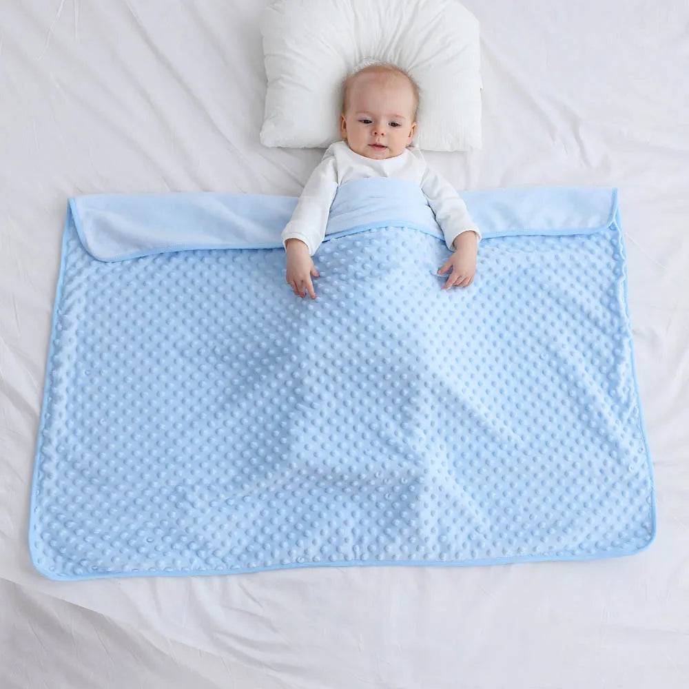 Baby Blanket & Swaddling Newborn Thermal Soft Fleece Blanket Winter Solid Bedding Set Cotton Quilt Infant Bedding Swaddle Wrap