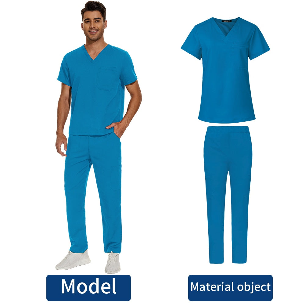 Scrubs Medical Uniform Clinic Hospital Doctor Overalls V-neck Fashion Scrub Pharmacy Nurse Clothes