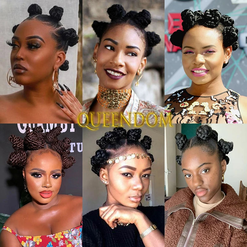 Full Lace Bantu Knots Synthetic Braid Wig Knotless Heat Resistant Crochet Braids