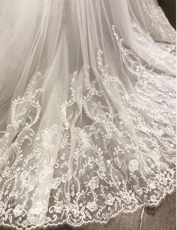 Luxury Lace Appliques Wedding Detachable Skirt Removable Train for Dresses Bridal Overskirt