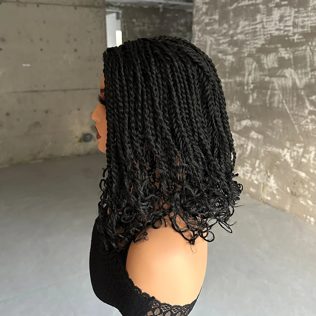 12Inch Short Synthetic Braided Wigs For Black Women Heat Resistant Crochet Box Braided Bob Wig African Braiding Hair Wig Bob