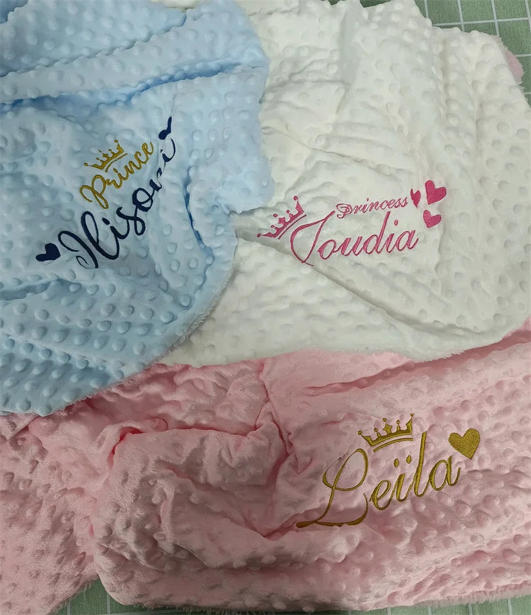 Custom Name Personalized Baby Blanket Swaddle Baby Stroller Bed Crib Sleep Cover Baby Birthday Gift For Newborn Boys and Girls