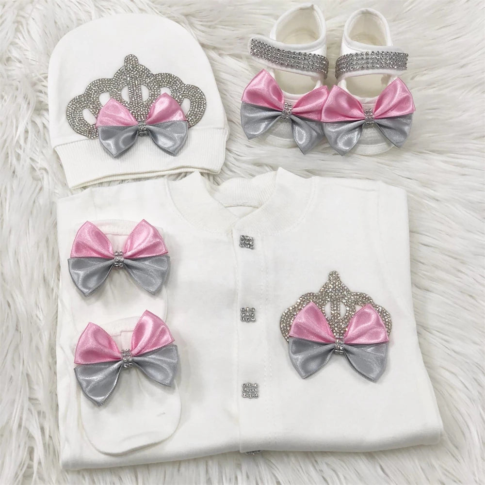 Newborn Baby Boy Outfits Set Cotton Shirt Pants Mittens Receiving Blanket-baby clothing-Top Super Deals-design 010-newborn size 52-Free Item Online