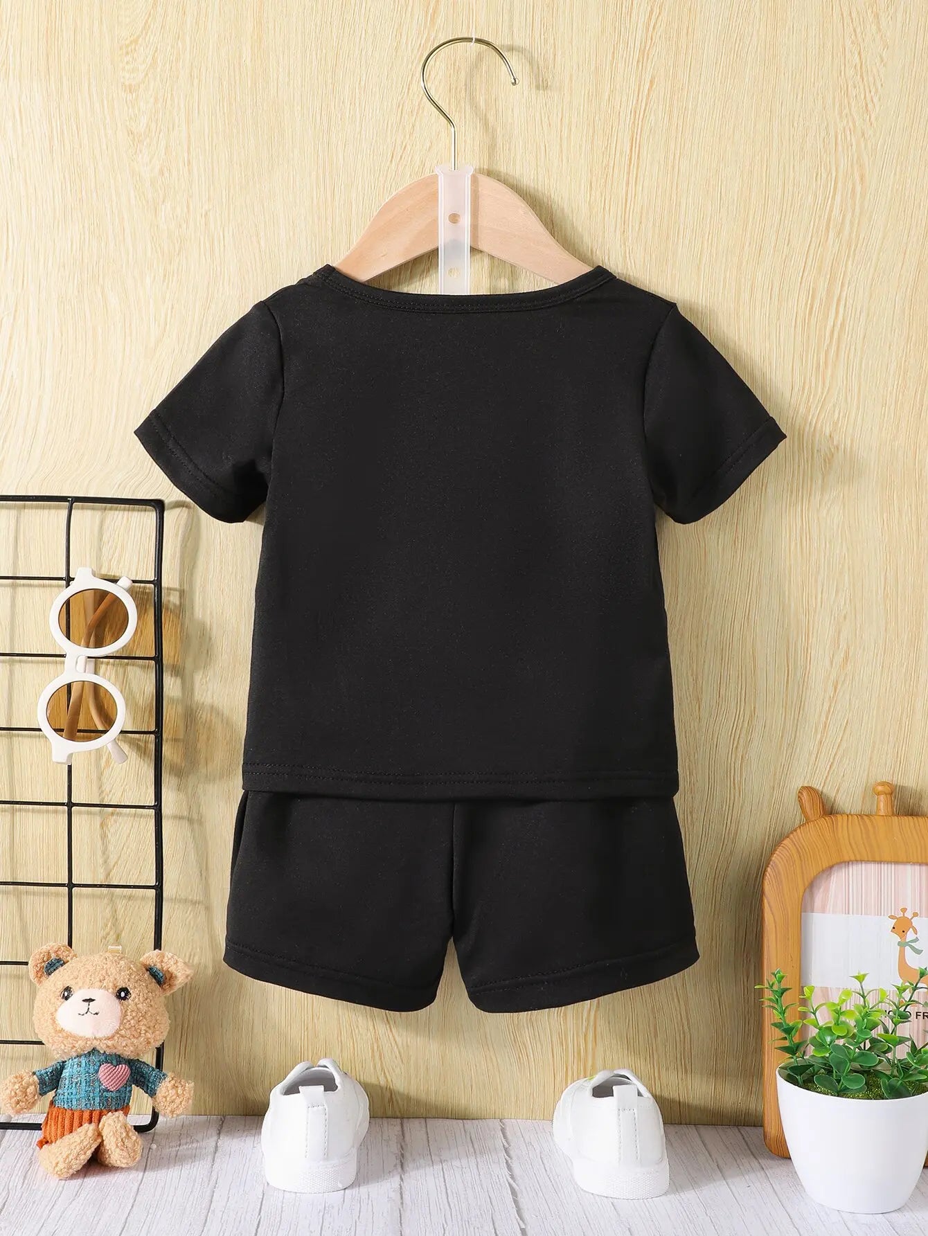 2-Piece Baby Boy Summer Black Baby Set