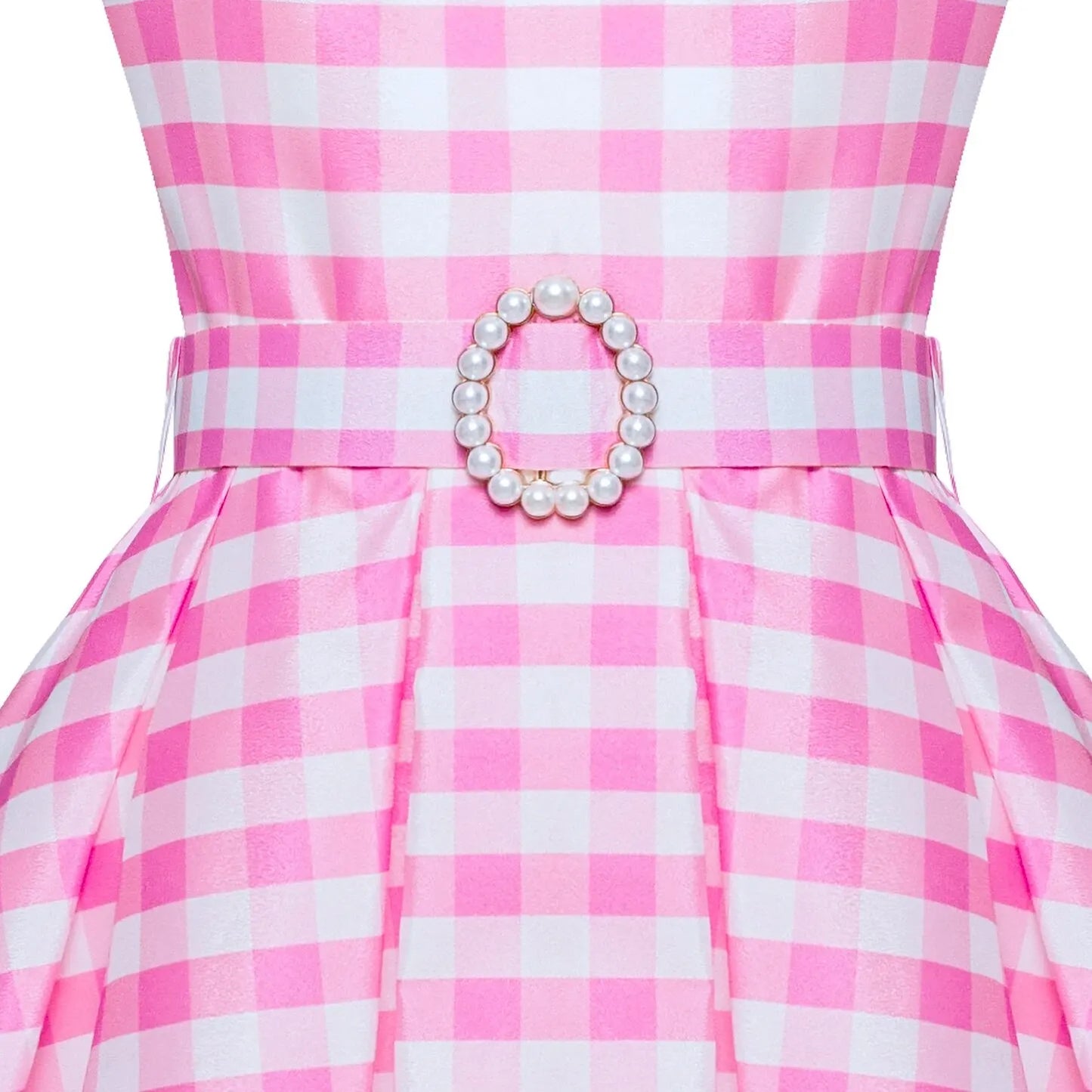 Girl Halter Plaid Pink Princess Pompadour Dress Up Dress Bow Dress Halloween Costume For Kids Birthday Gift