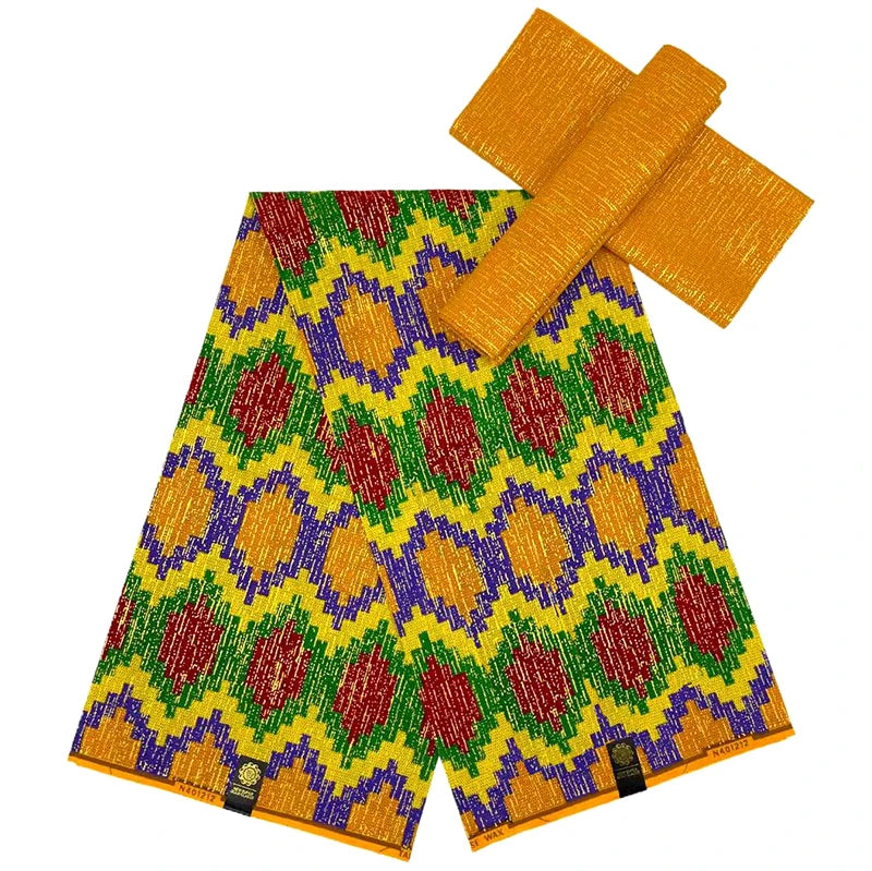 Kente Print Ghana Style African Real Wax Fabric