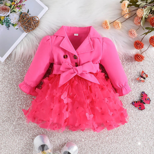 Newborn Suit Dress Little Princess Baby Lapel Kids Clothes