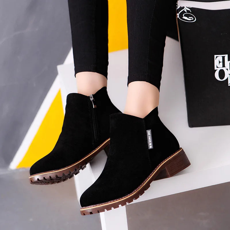 Shoes Women 2022 Fashion Thick Sole Ankle Boots Comfortable Plus Size Snow Boots for Women Female Platform Boots Botas De Mujer