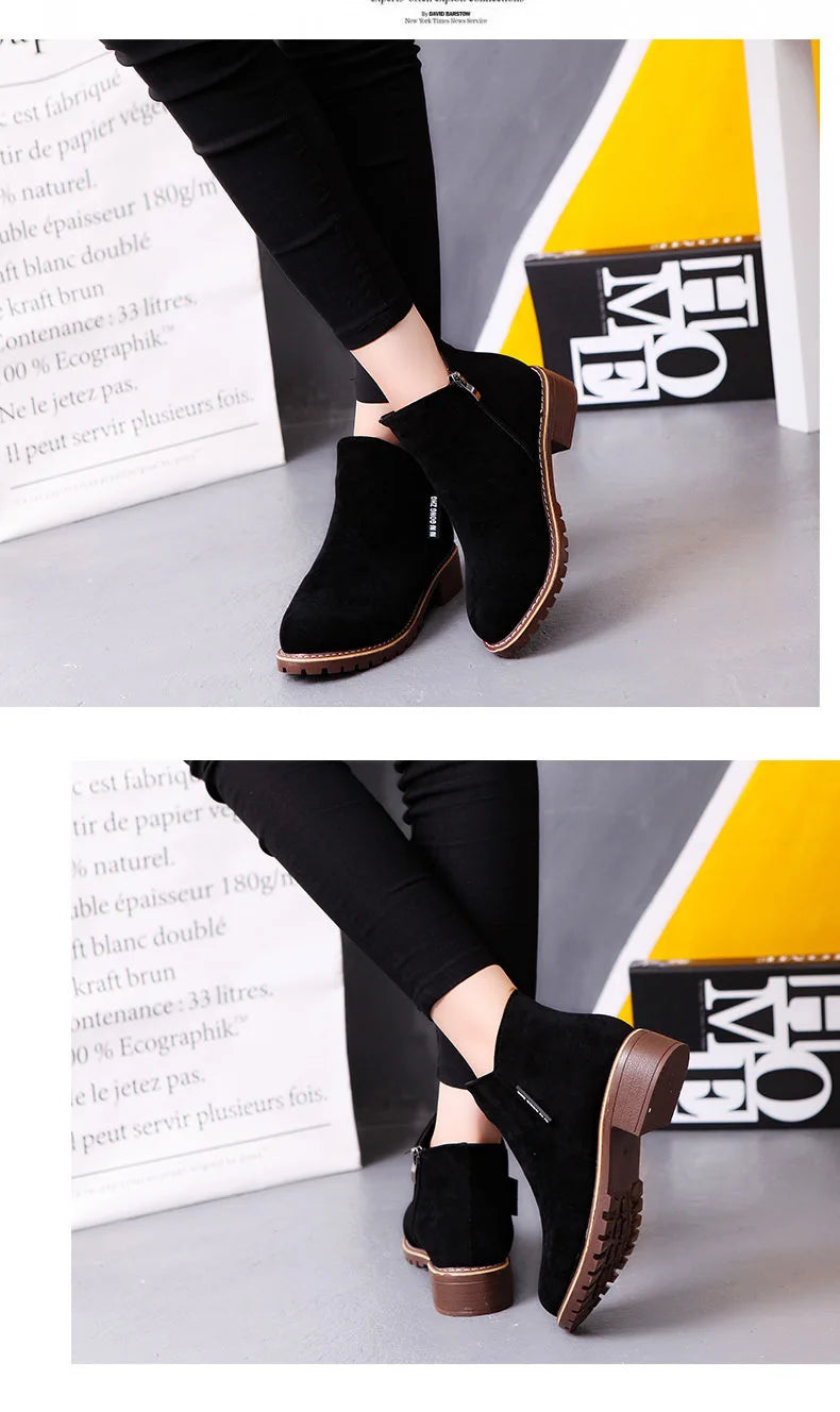 Shoes Women 2022 Fashion Thick Sole Ankle Boots Comfortable Plus Size Snow Boots for Women Female Platform Boots Botas De Mujer