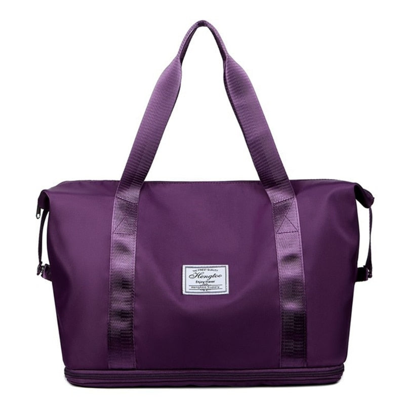 Upgrade Women Travel Duffel Bag Expandable Large Capacity Lightweight Waterproof