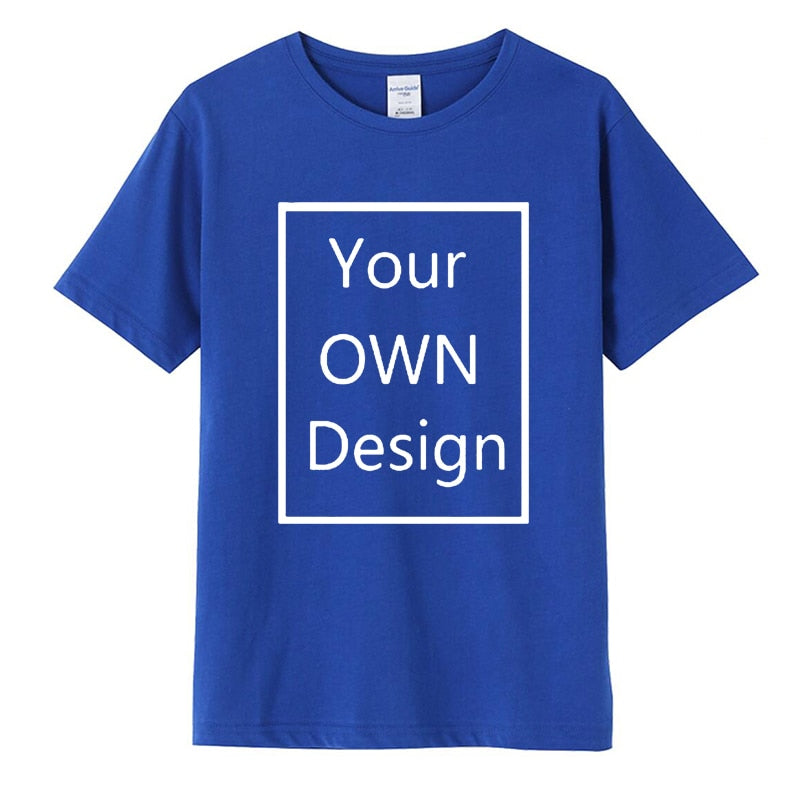 Cotton Custom T Shirt Make Your OWN Design Logo Text Men Print Tshirt Tops Tee